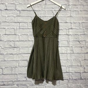 Mi ami romantic mini dress olive green
